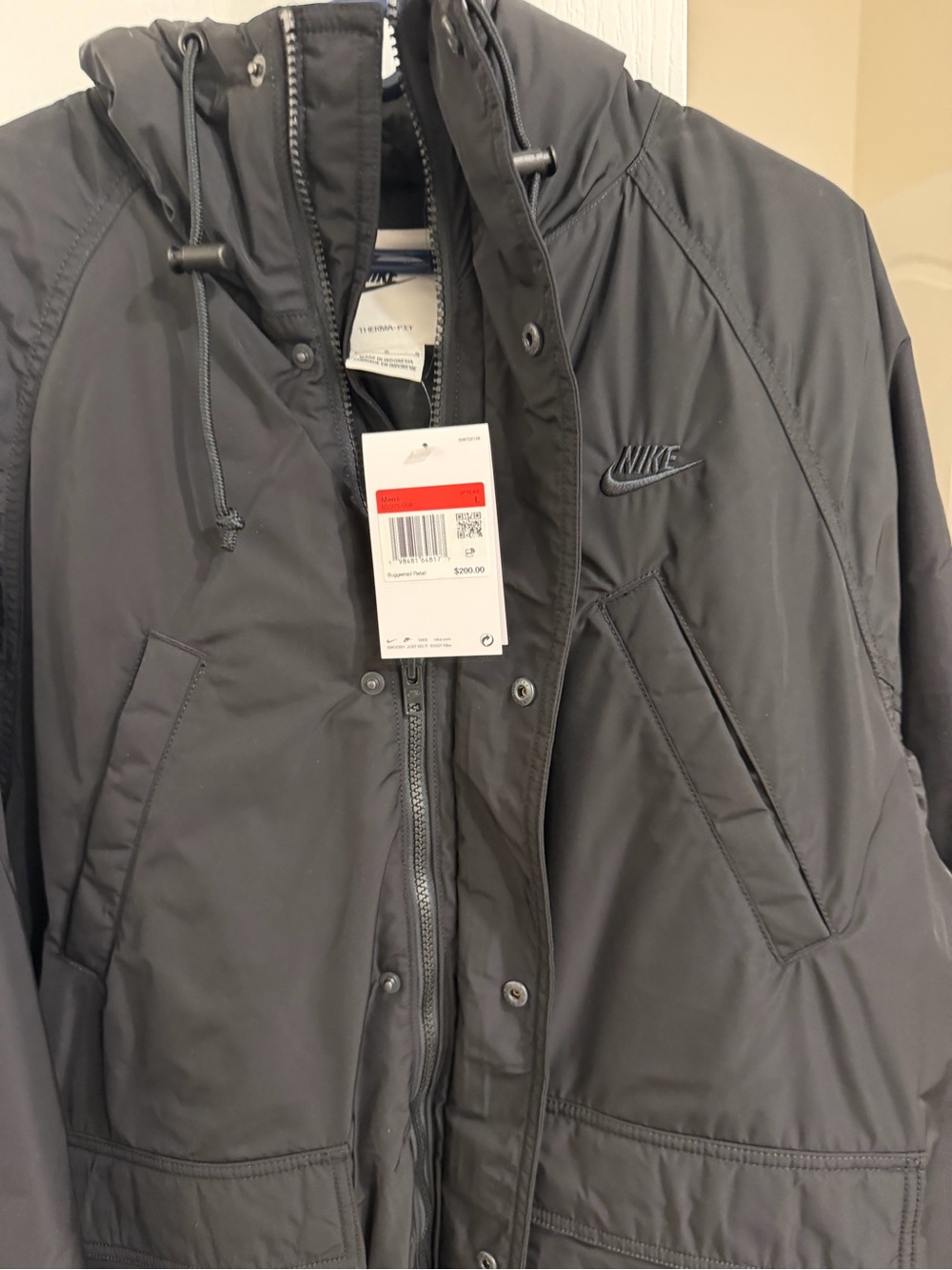 Nike Men's Dark Gray Hooded Performance Parka